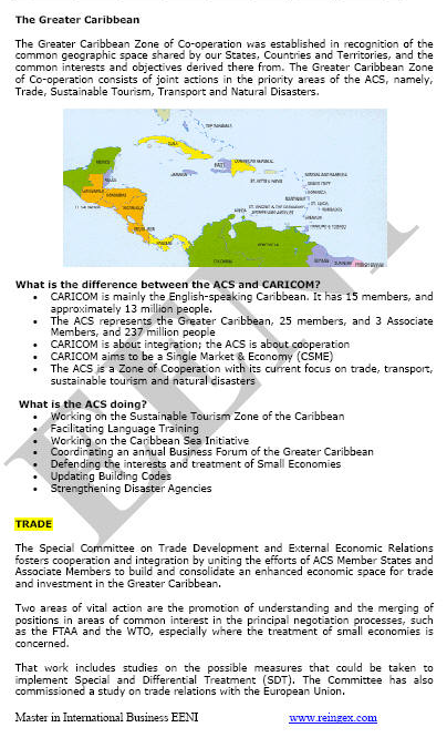Association of Caribbean States (ACS) Caribbean Expanded Economic Space