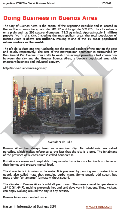 Master Course: Foreign trade and Doing Business in Argentina, Buenos Aires