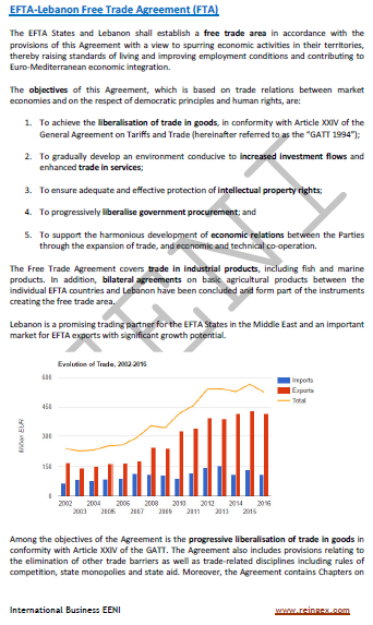 European Free Trade Association (EFTA)-Lebanon Free Trade Agreement