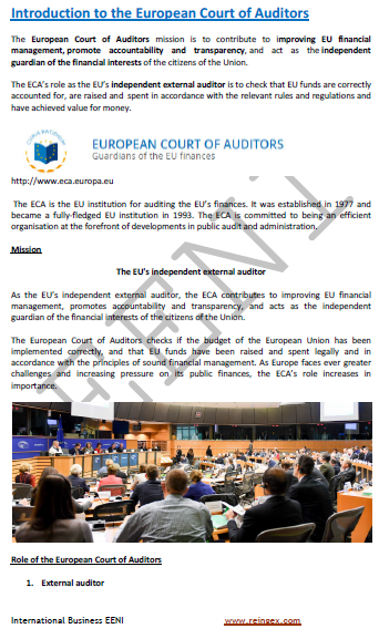 European Court of Auditors (Course Master Doctorate)