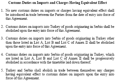 Turkey-Serbia Free Trade Agreement