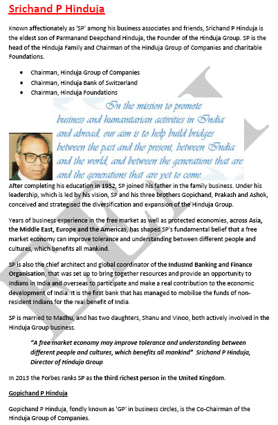 S P Hinduja, Hindu Businessman, India, Application of Vedic Principles of Work (Course Master Doctorate)