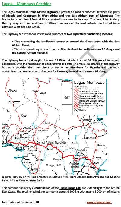 Lagos-Mombasa Trans-African Corridor: Nigeria, Cameroon, DR Congo, Uganda, Kenya