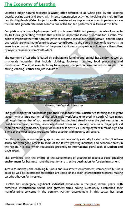 International Trade and Business in Lesotho