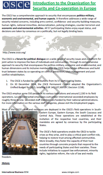 Organisation pour la sécurité et la coopération en Europe (OSCE)