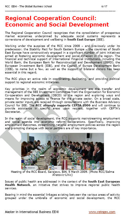 Regional Cooperation Council (Albania, Austria, Bosnia and Herzegovina, Bulgaria, Canada...)