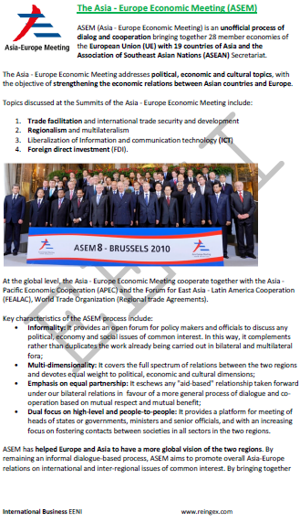 Asia-Europe Meeting (International Trade Facilitation Programs)