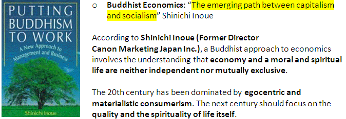 Principles of the Buddhist Economics: capitalism and socialism, Shinichi Inoue, Gross National Happiness Index