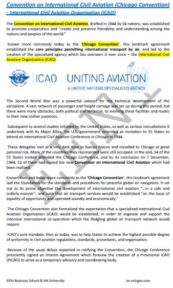 International Civil Aviation Organization. Chicago Convention