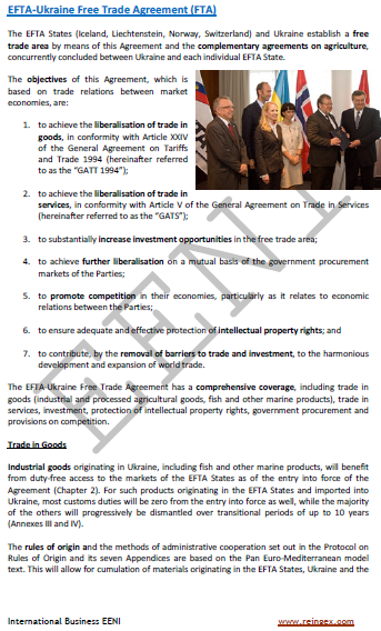 EFTA-Ukraine Free Trade Agreement (Bachelor, eLearning)