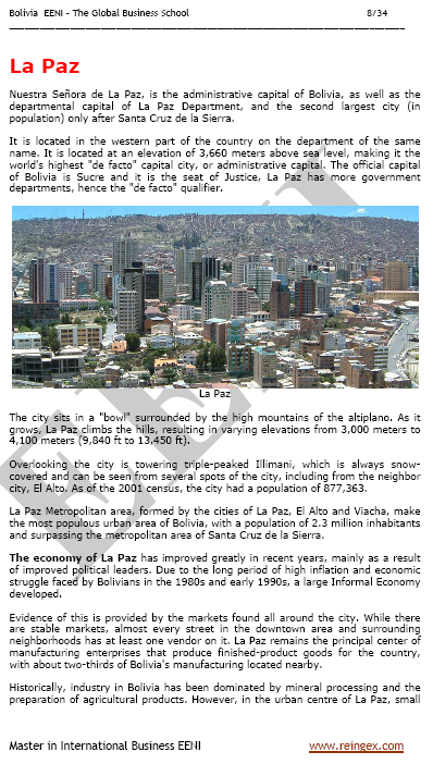 International Trade and Business in Bolivia, La Paz