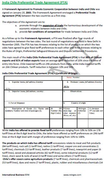 India-Chile Free Trade Agreement