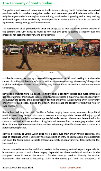 International Trade and Business in South Sudan